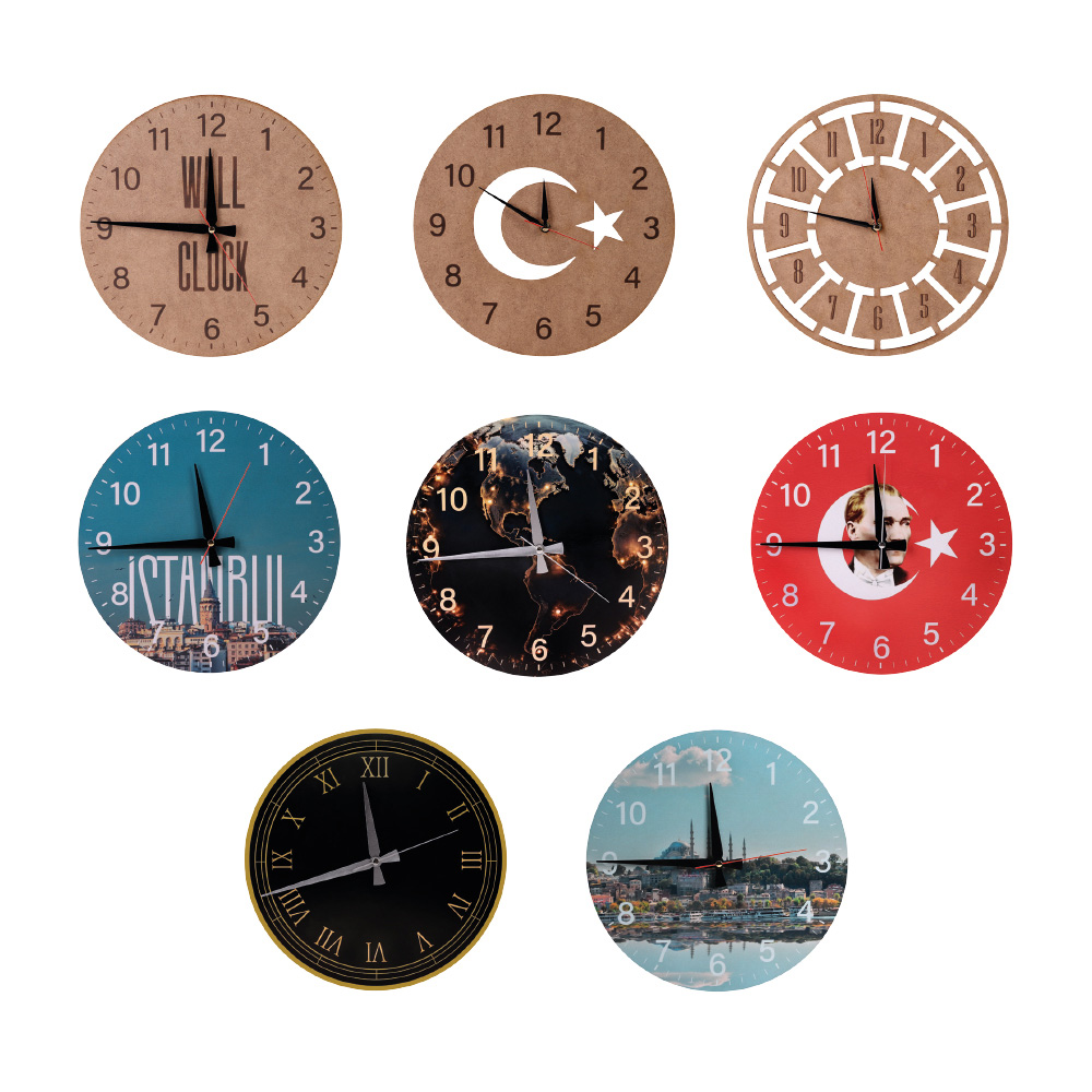 Ahşap Duvar Saati Ø 330 Mm