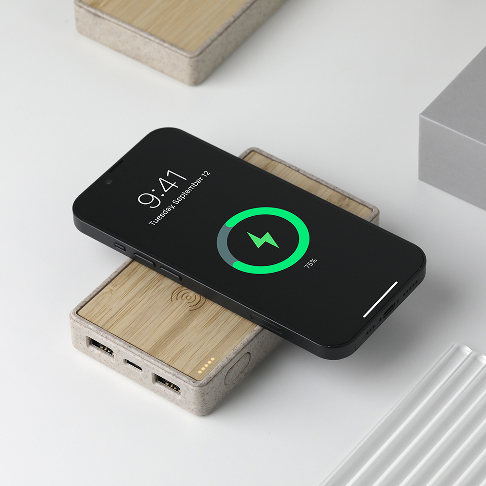 Powerbank 1000 Mah Bambu Wireless Mobil Şarj Cihazı